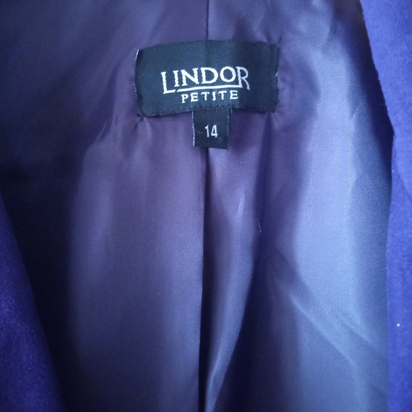 💜 LINDOR Petites | Purple Motorcycle Style Lightweight Jacket/Blazer | Size 14 - Picture 5 of 8